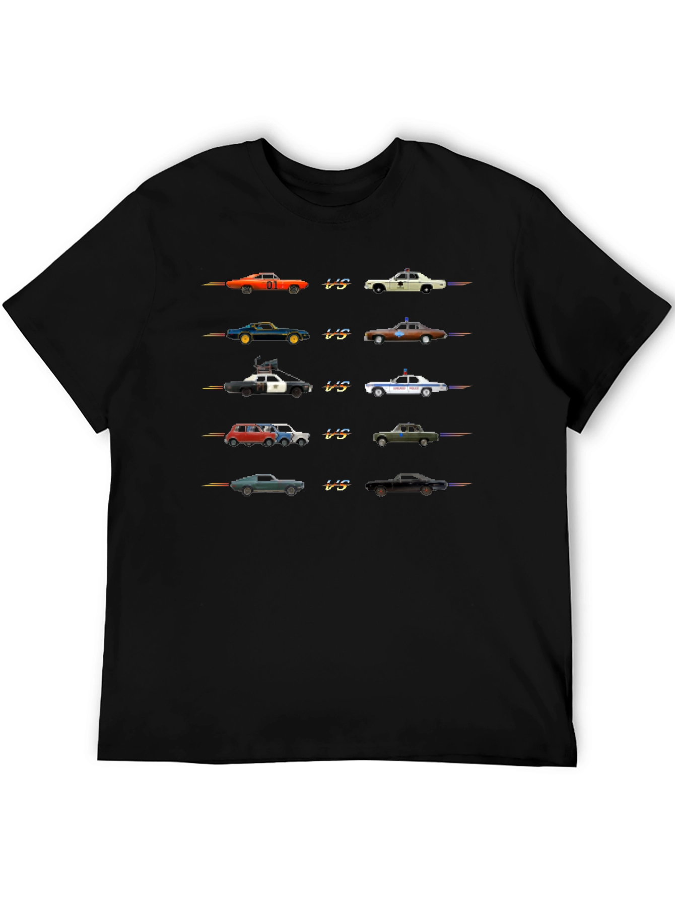 Retro 8-Bit Car Chase T-Shirt