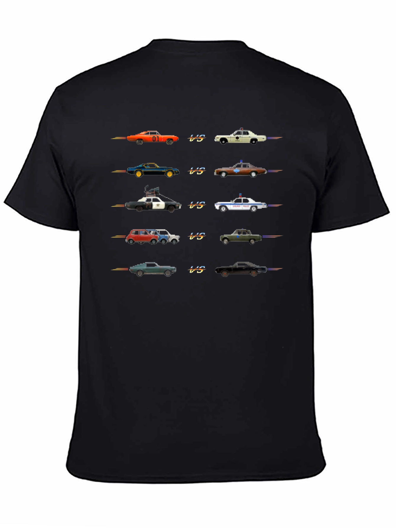 Retro 8-Bit Car Chase T-Shirt