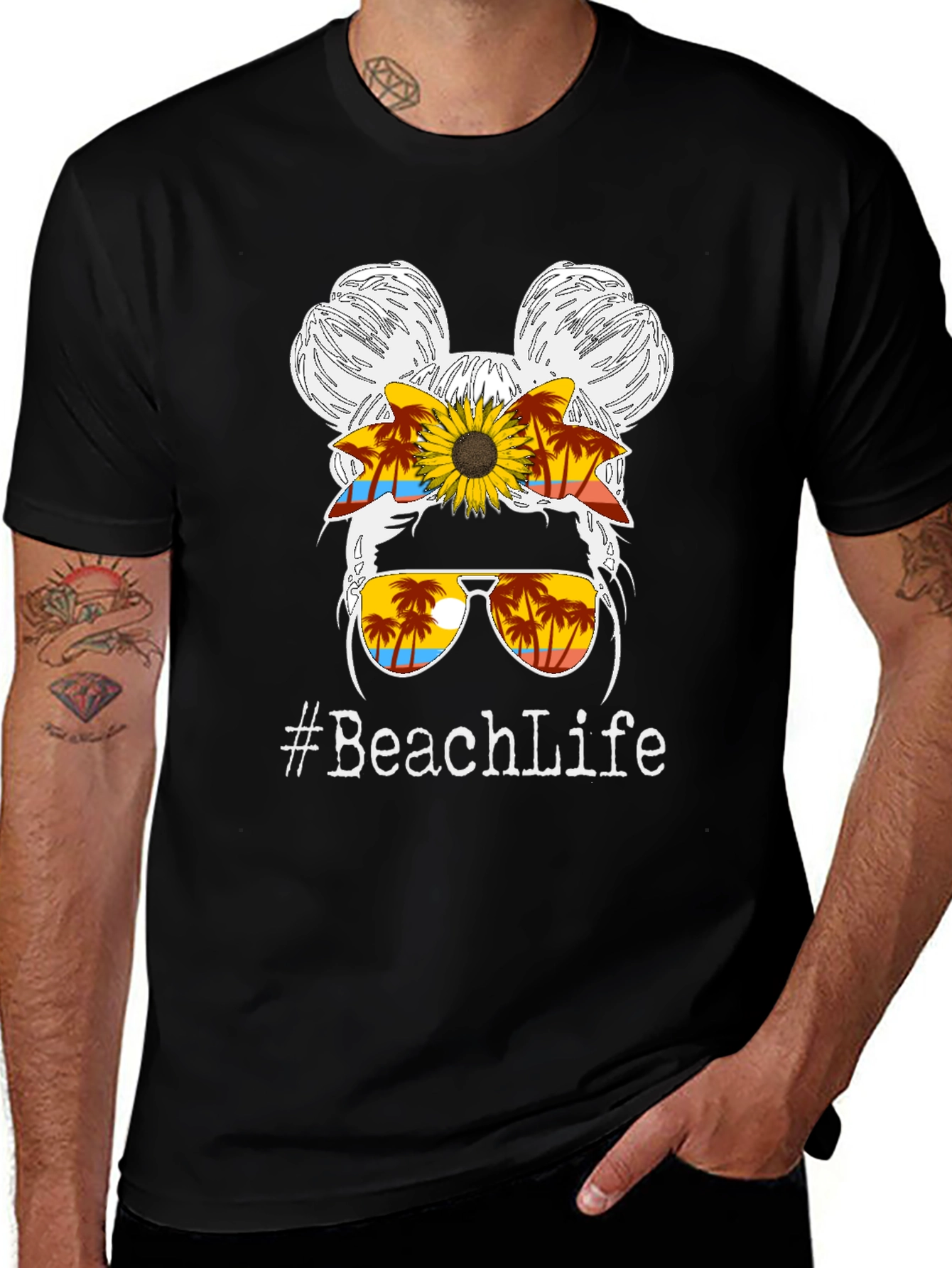 #BeachLife Messy Bun Graphic Tee