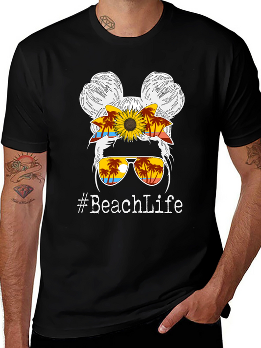#BeachLife Messy Bun Graphic Tee