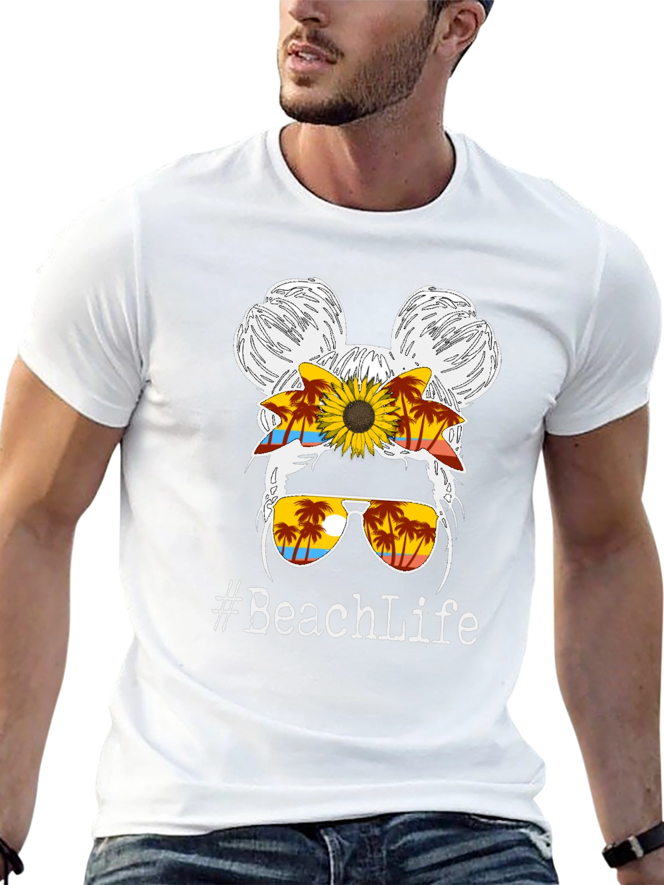 #BeachLife Messy Bun Graphic Tee