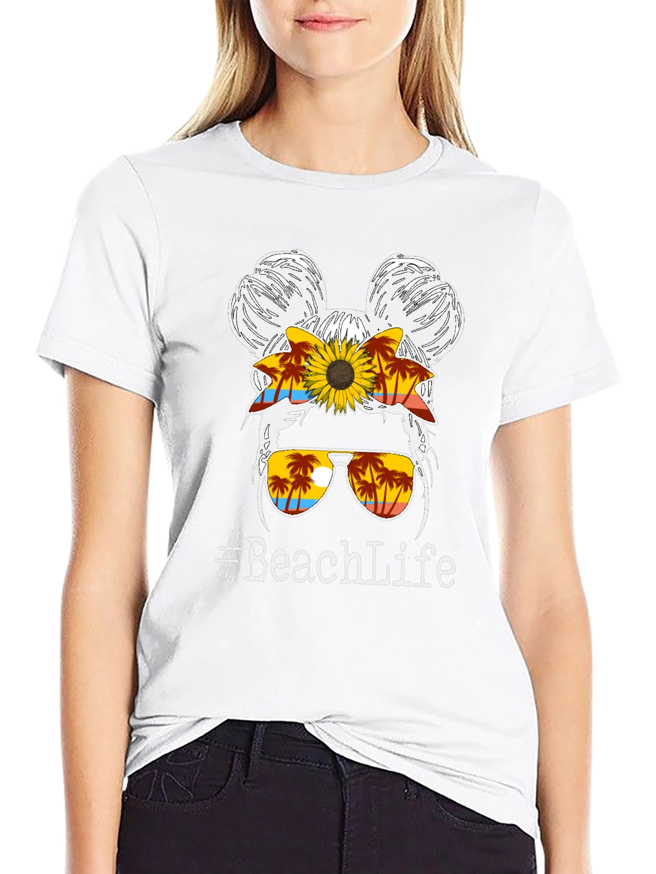 #BeachLife Messy Bun Graphic Tee