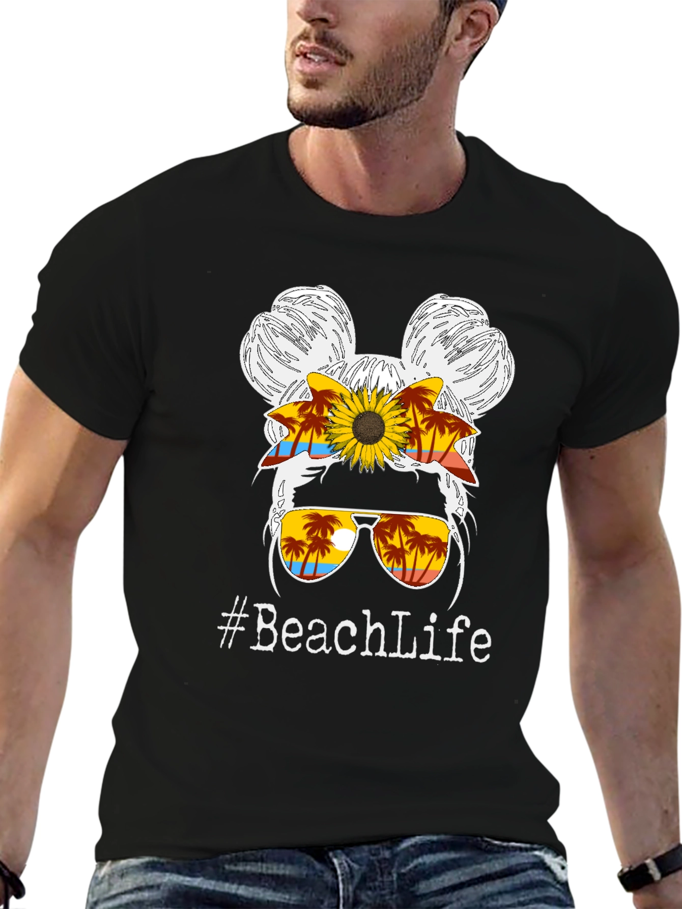 #BeachLife Messy Bun Graphic Tee