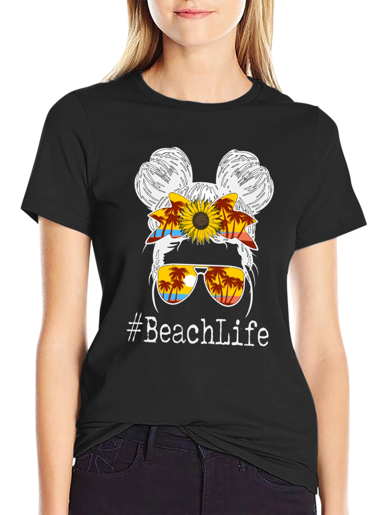 #BeachLife Messy Bun Graphic Tee
