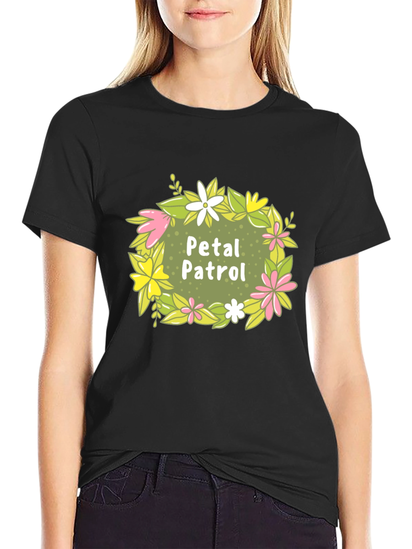 Petal Patrol Graphic Tee - Black