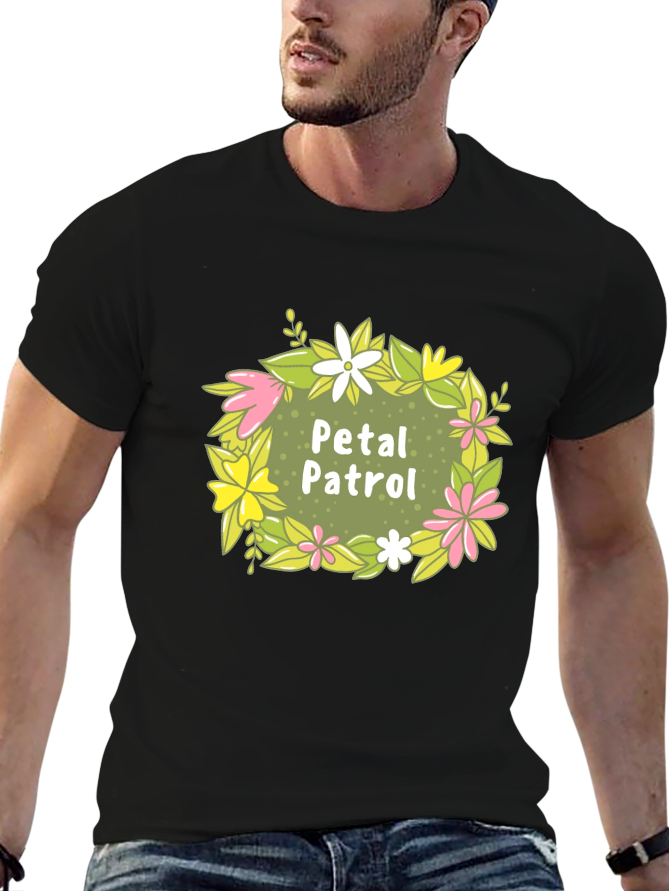 Petal Patrol Graphic Tee - Black