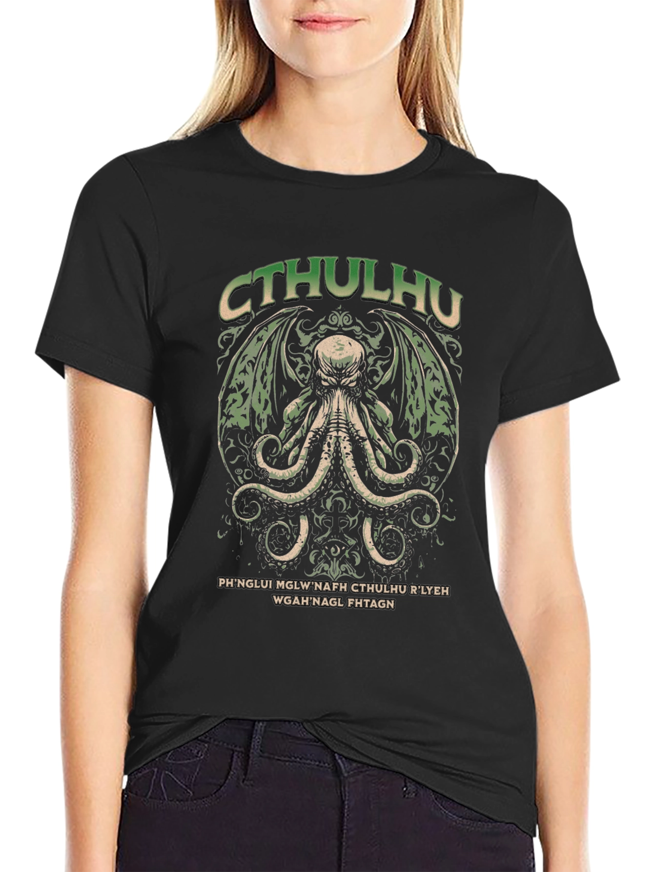 Cthulhu Mythos Graphic T-Shirt - Black