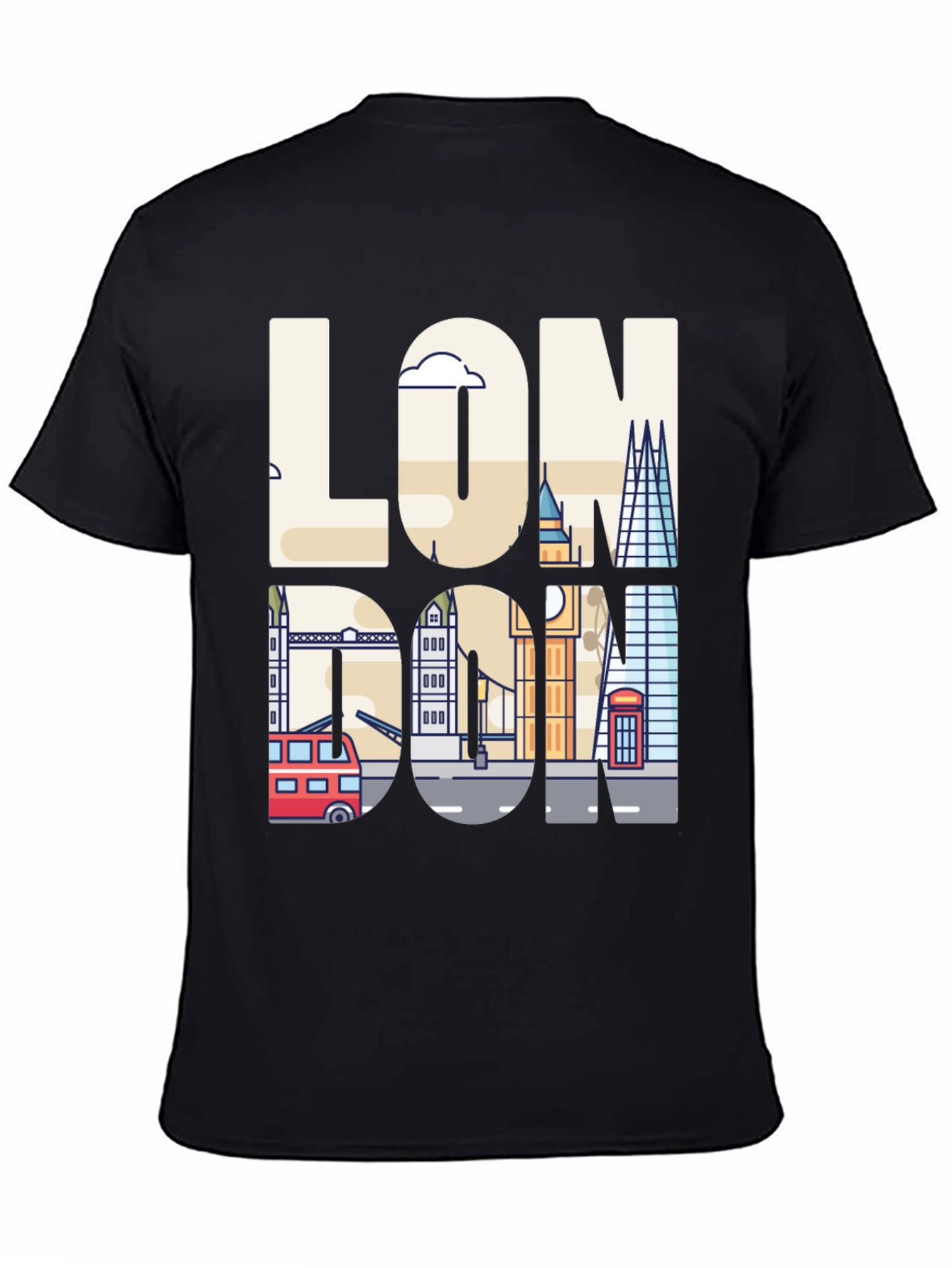 London Skyline Graphic Tee - Mens Black T-Shirt