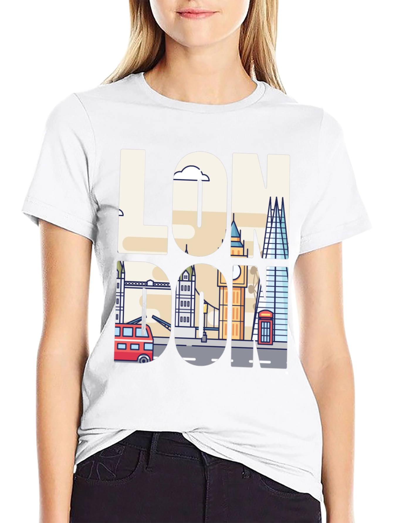 London Skyline Graphic Tee - Mens Black T-Shirt