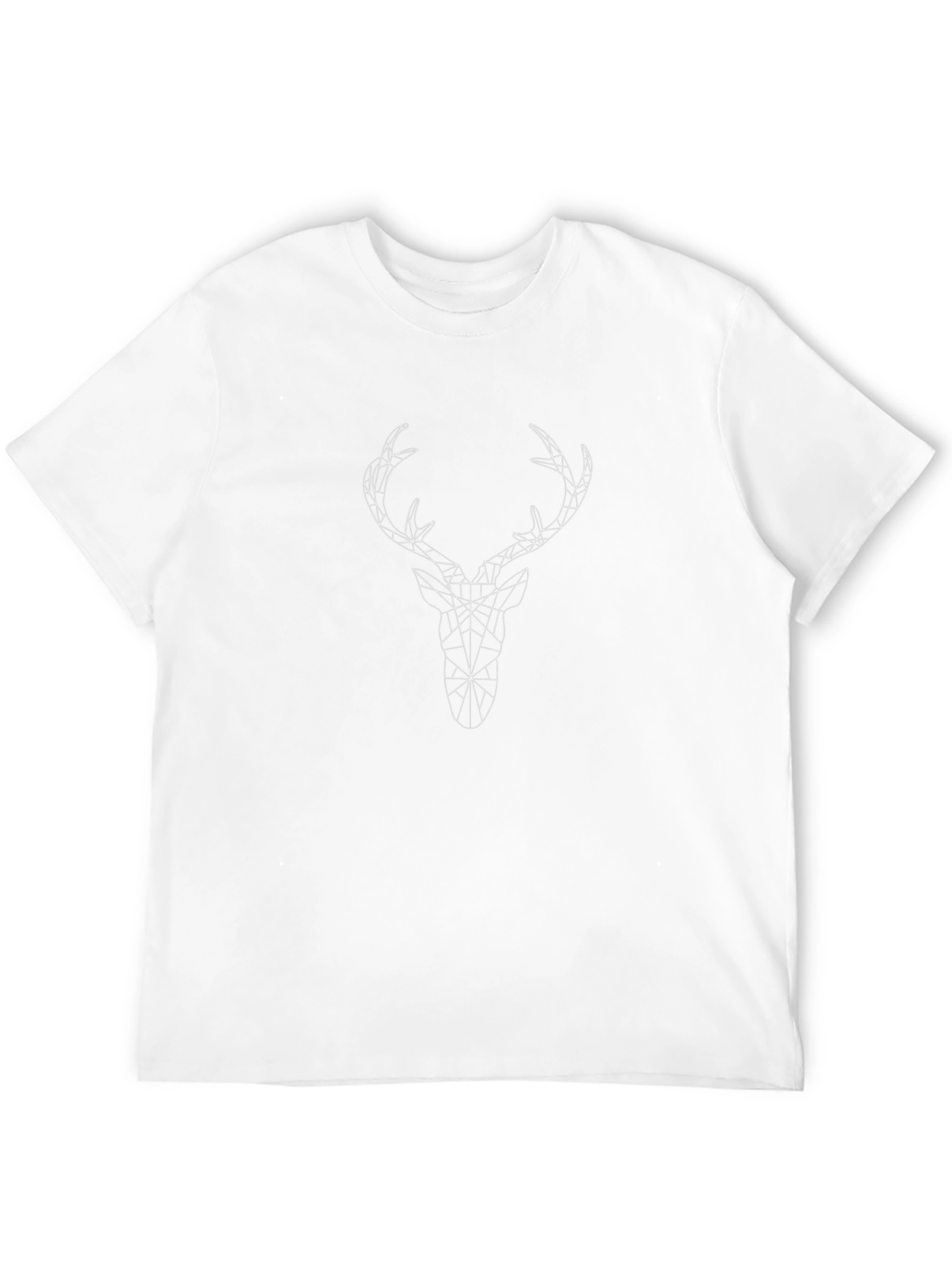 Geometric Deer Head Tee - Modern Animal Graphic T-Shirt