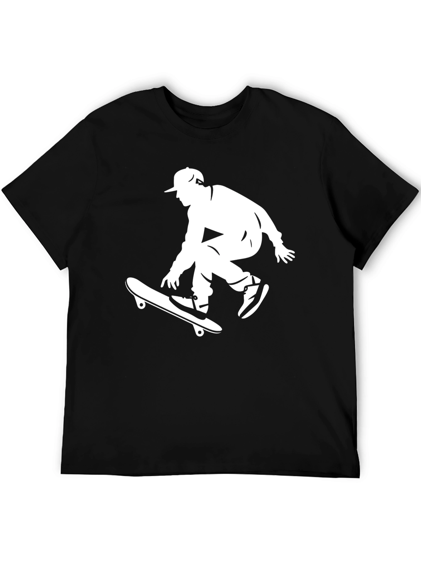 Skateboarding Graphic Tee - Cool Black T-Shirt