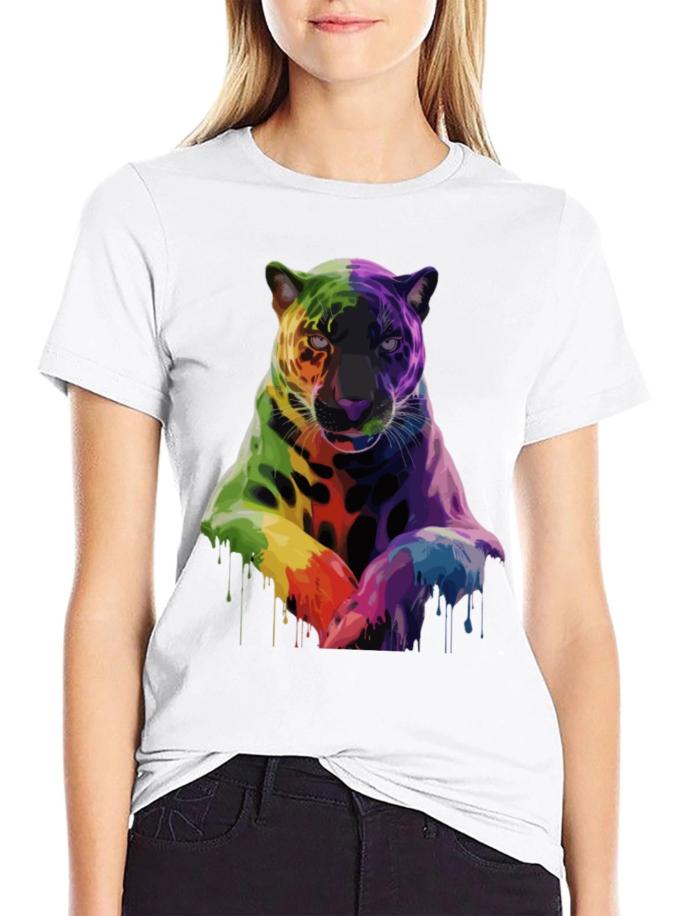 Rainbow Jaguar Graphic T-Shirt