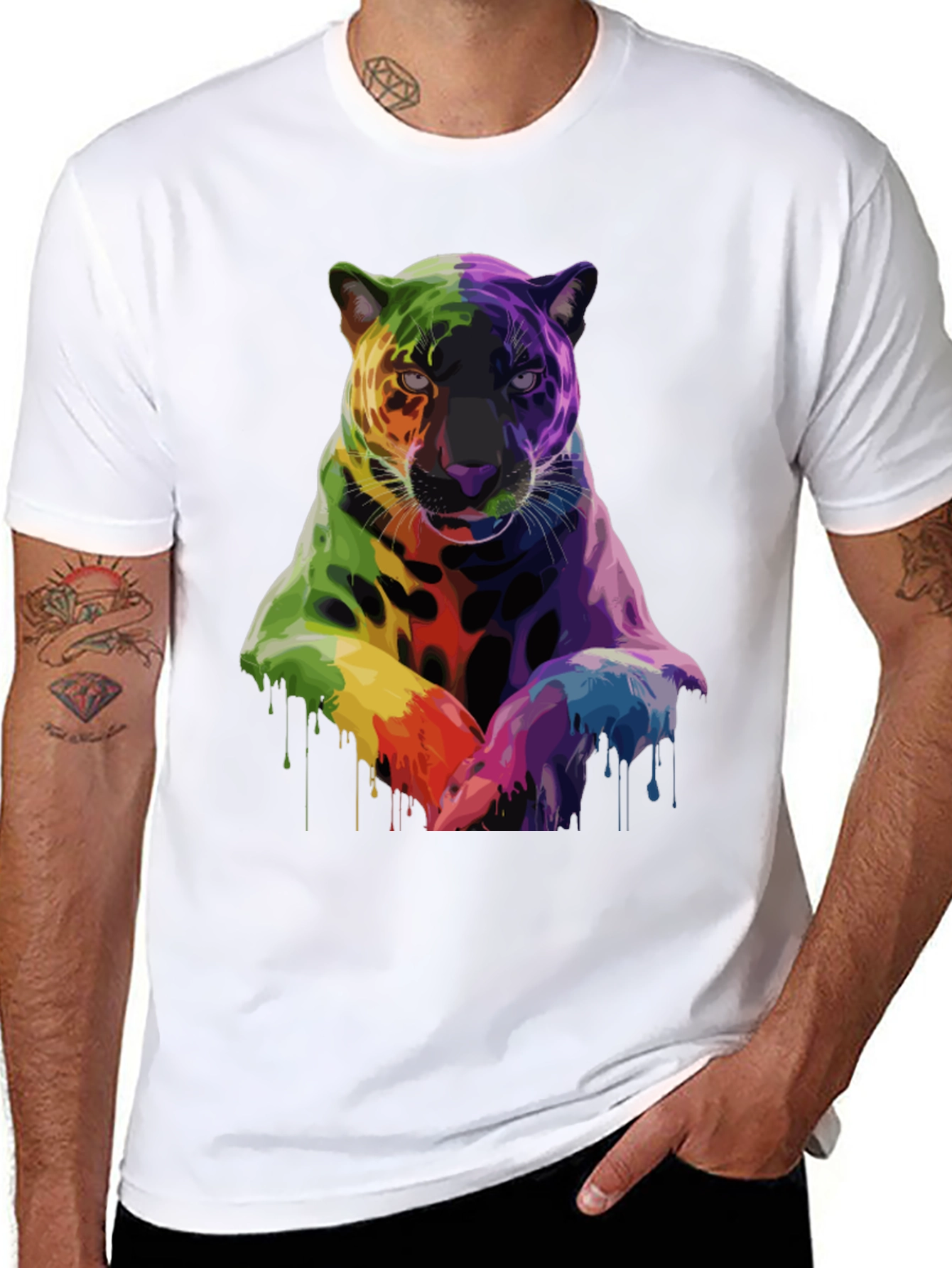 Rainbow Jaguar Graphic T-Shirt