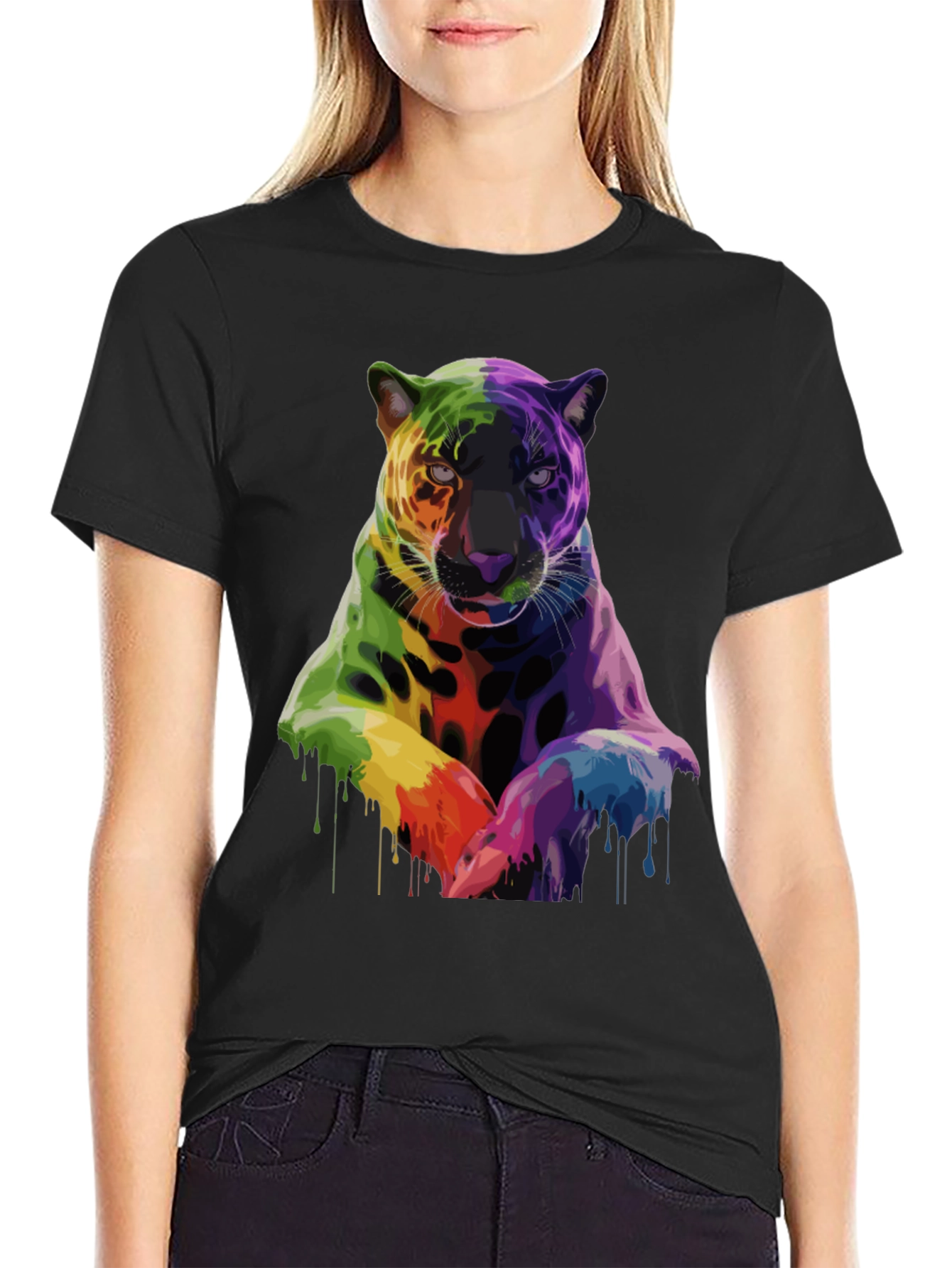 Rainbow Jaguar Graphic T-Shirt