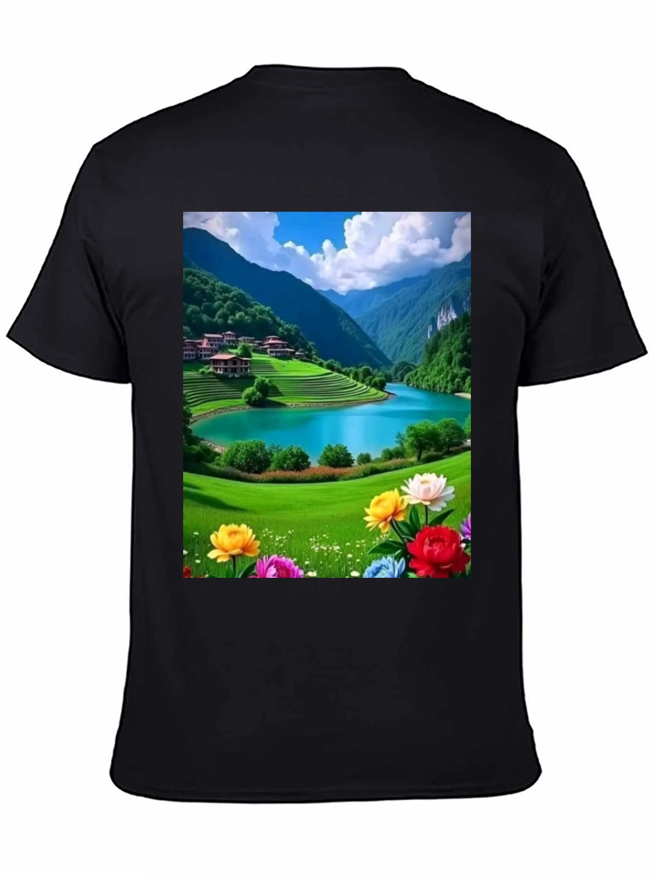 Scenic Mountain Lake Graphic Tee - Nature Lovers T-Shirt