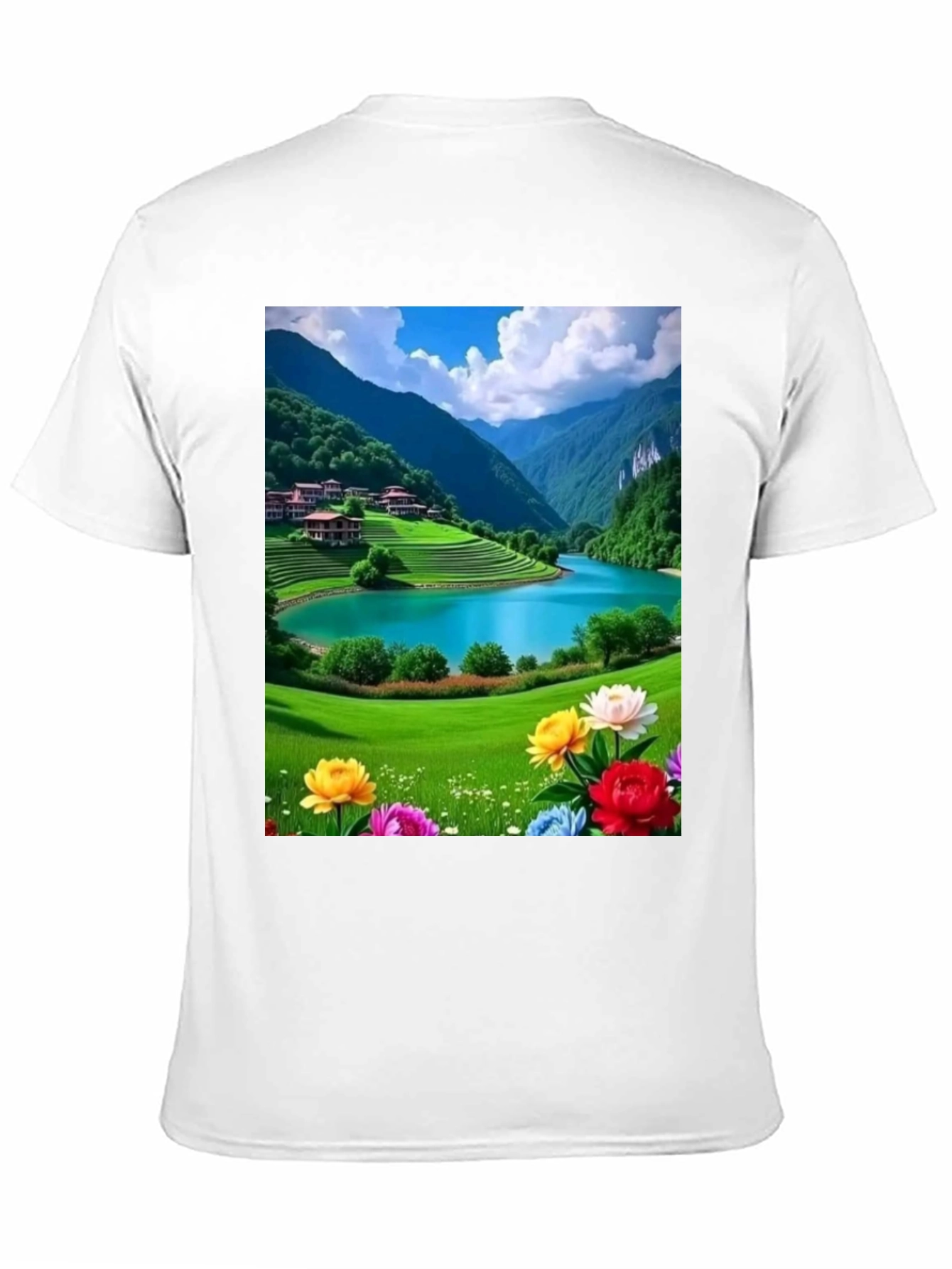 Scenic Mountain Lake Graphic Tee - Nature Lovers T-Shirt