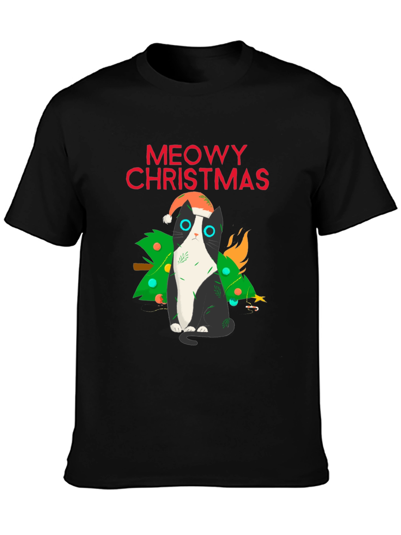 Meowy Christmas Cat T-Shirt