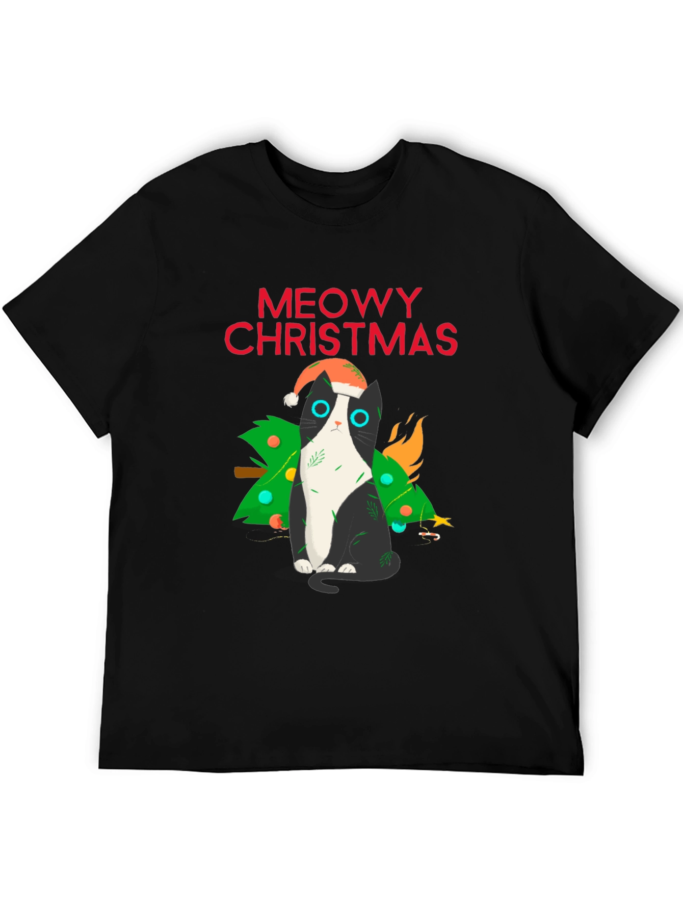 Meowy Christmas Cat T-Shirt