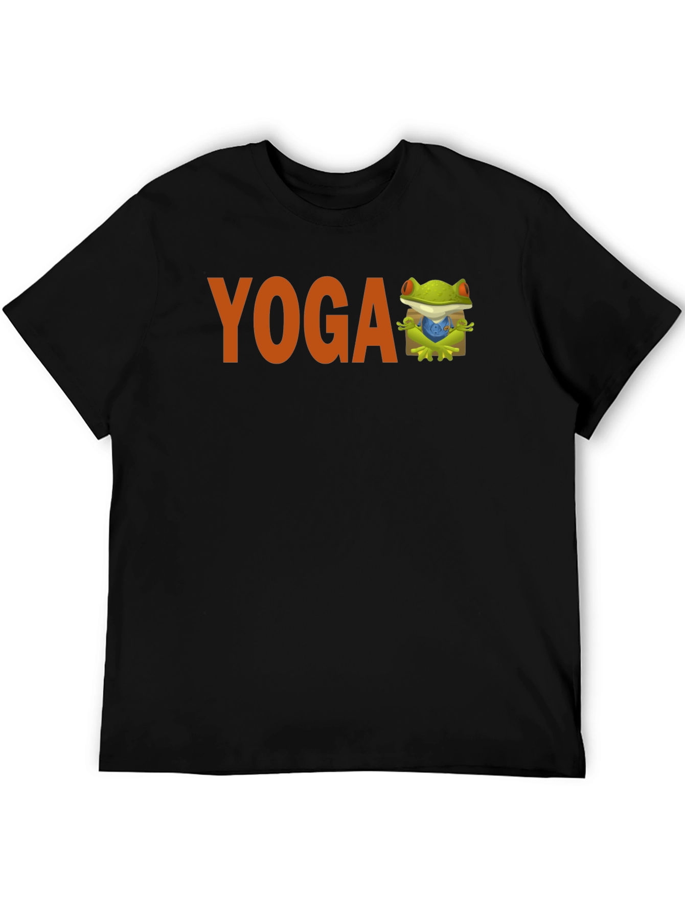 Yoga Frog Graphic Tee - Black Cotton Blend