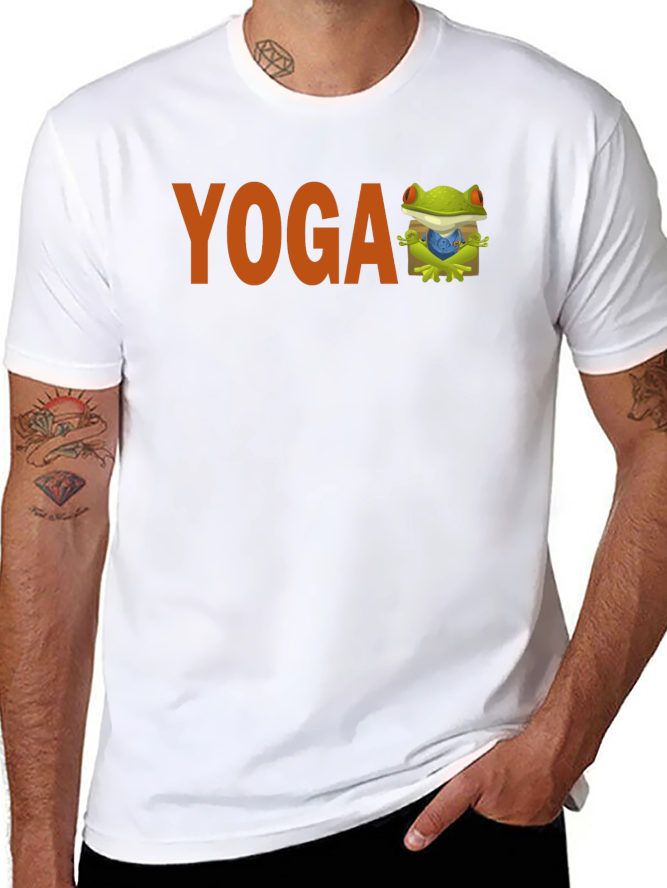 Yoga Frog Graphic Tee - Black Cotton Blend