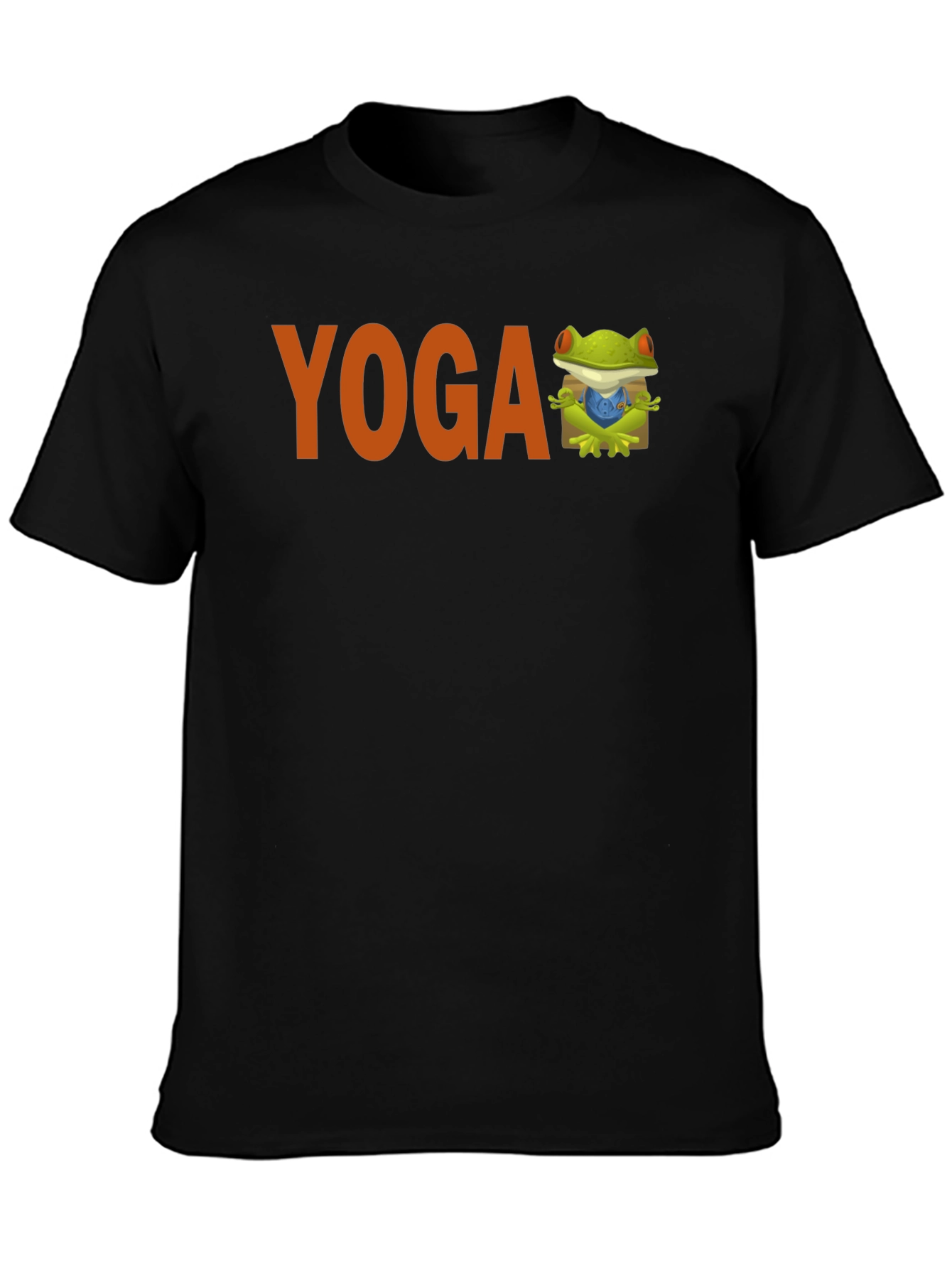 Yoga Frog Graphic Tee - Black Cotton Blend