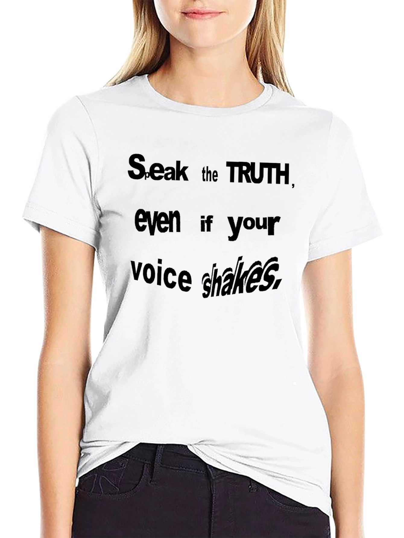 Speak the Truth Black Graphic T-Shirt