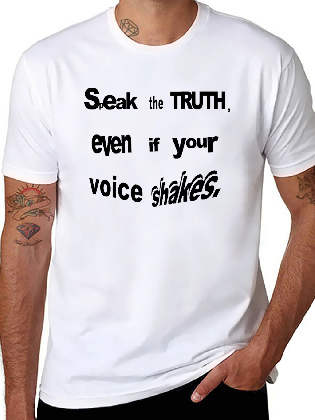 Speak the Truth Black Graphic T-Shirt