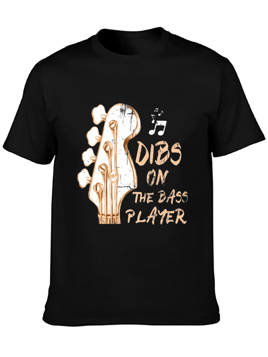 Dibs On The Bass Player Black Graphic Tee Shirt