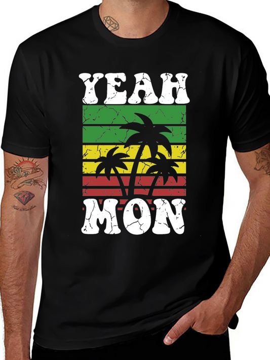 Yeah Mon T-Shirt - Tropical Palm Tree Graphic Tee