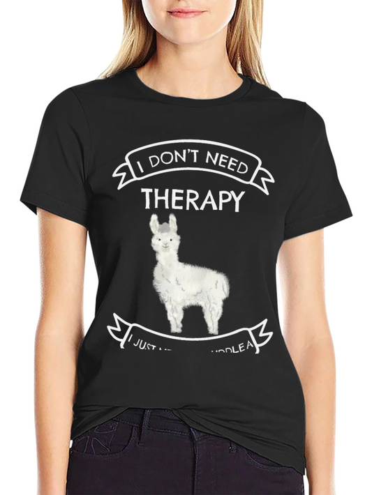 Funny Llama Therapy T-Shirt: I Just Need to Noodle a Noodle-Doo!