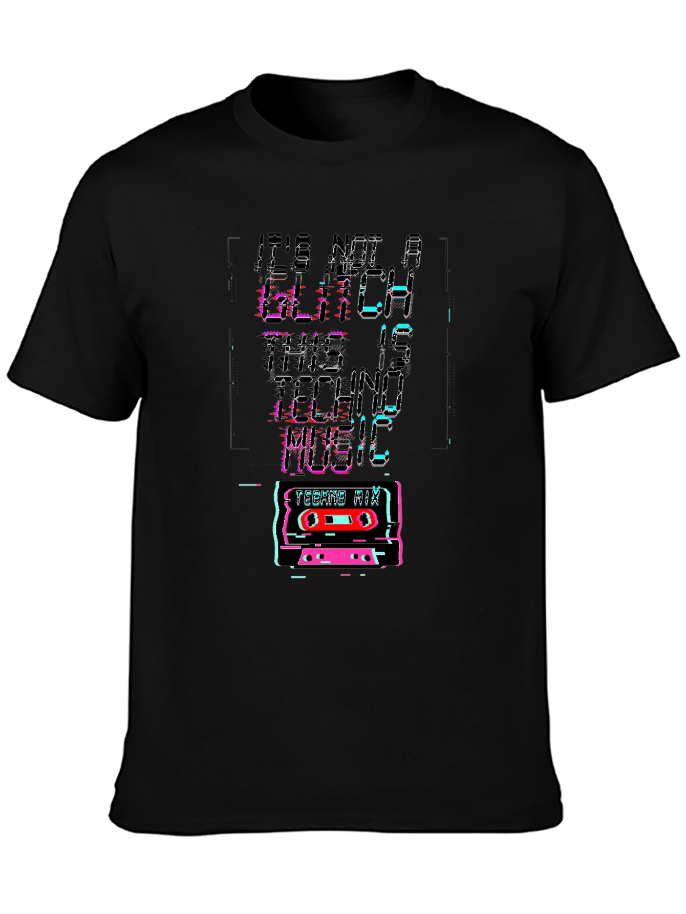 Retro Techno Music Glitch T-Shirt