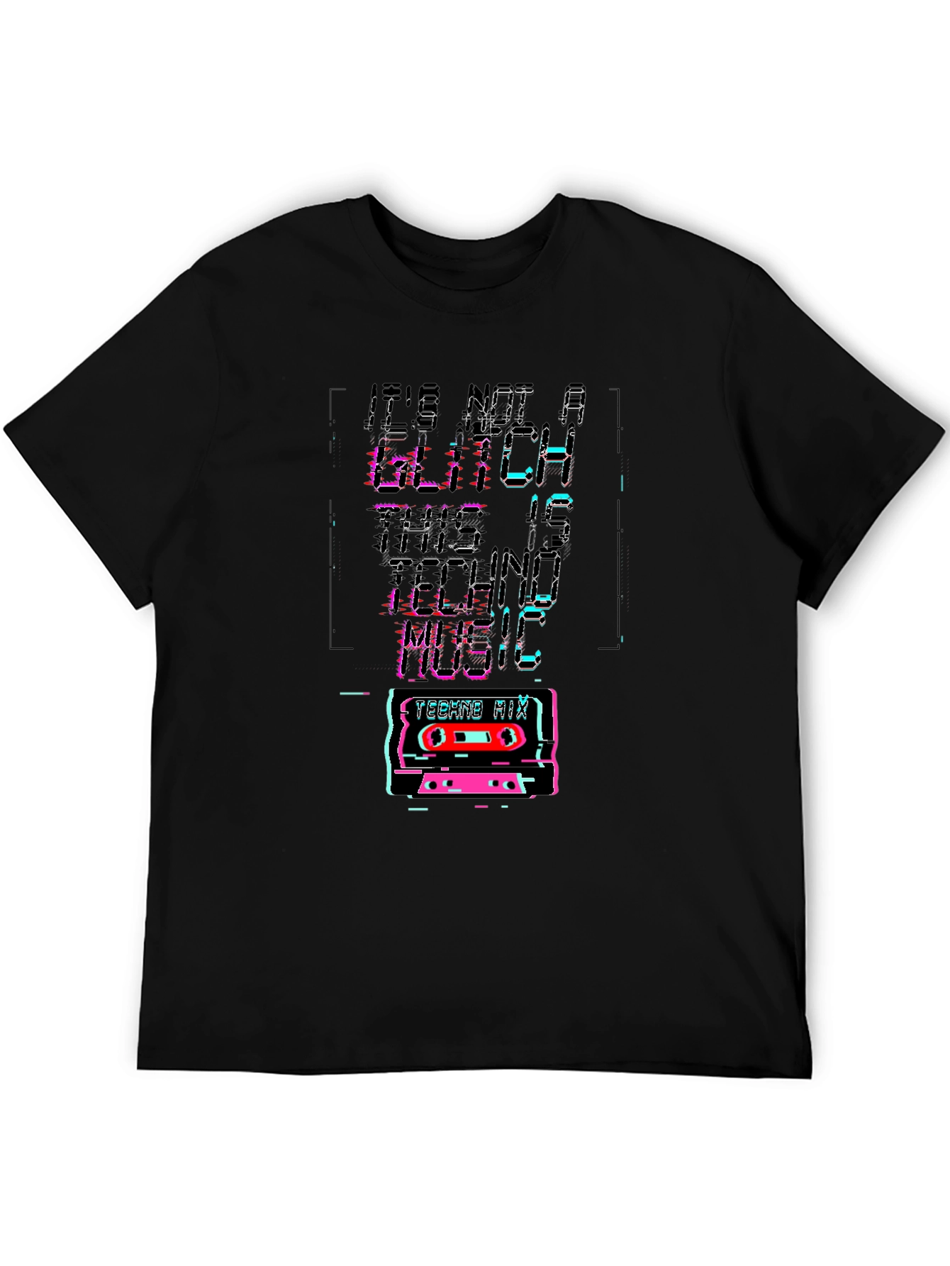 Retro Techno Music Glitch T-Shirt