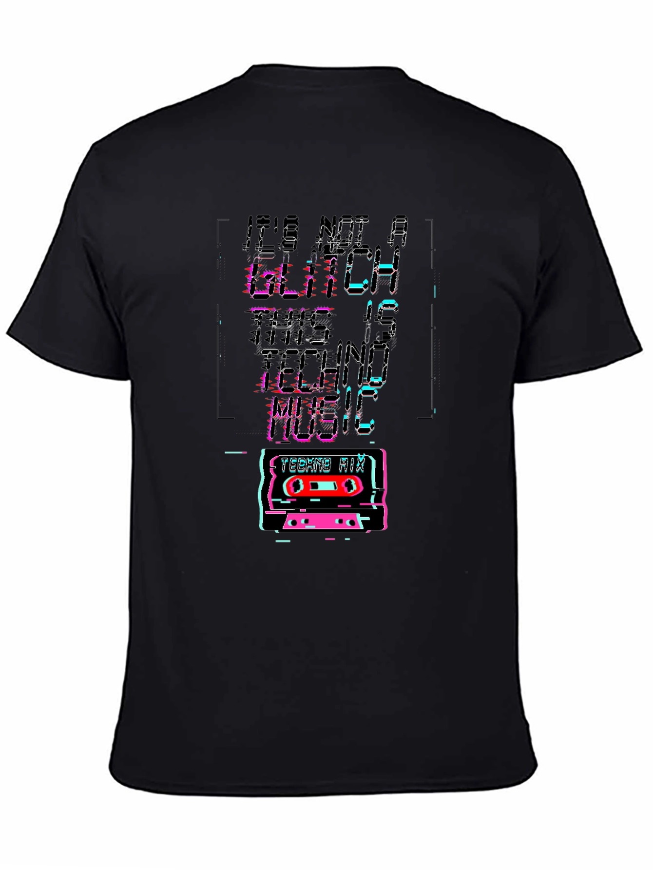Retro Techno Music Glitch T-Shirt
