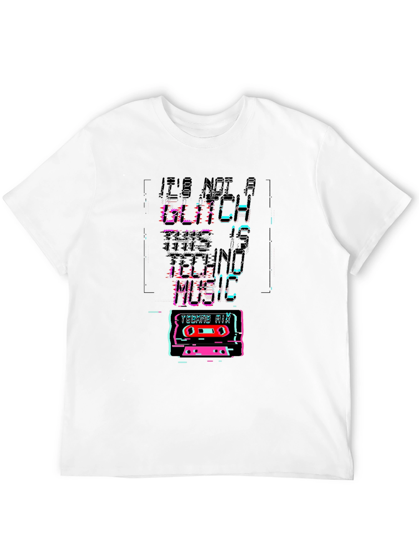 Retro Techno Music Glitch T-Shirt