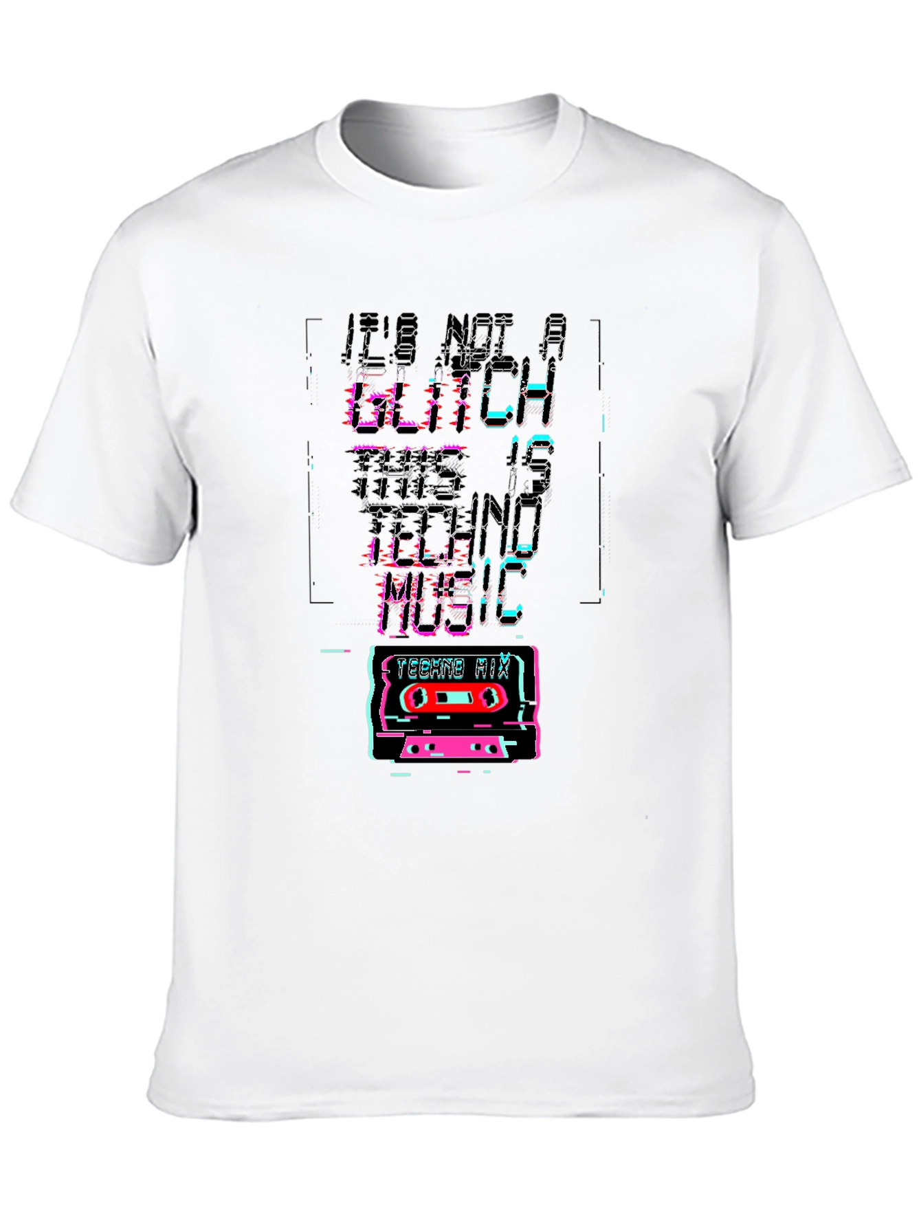 Retro Techno Music Glitch T-Shirt