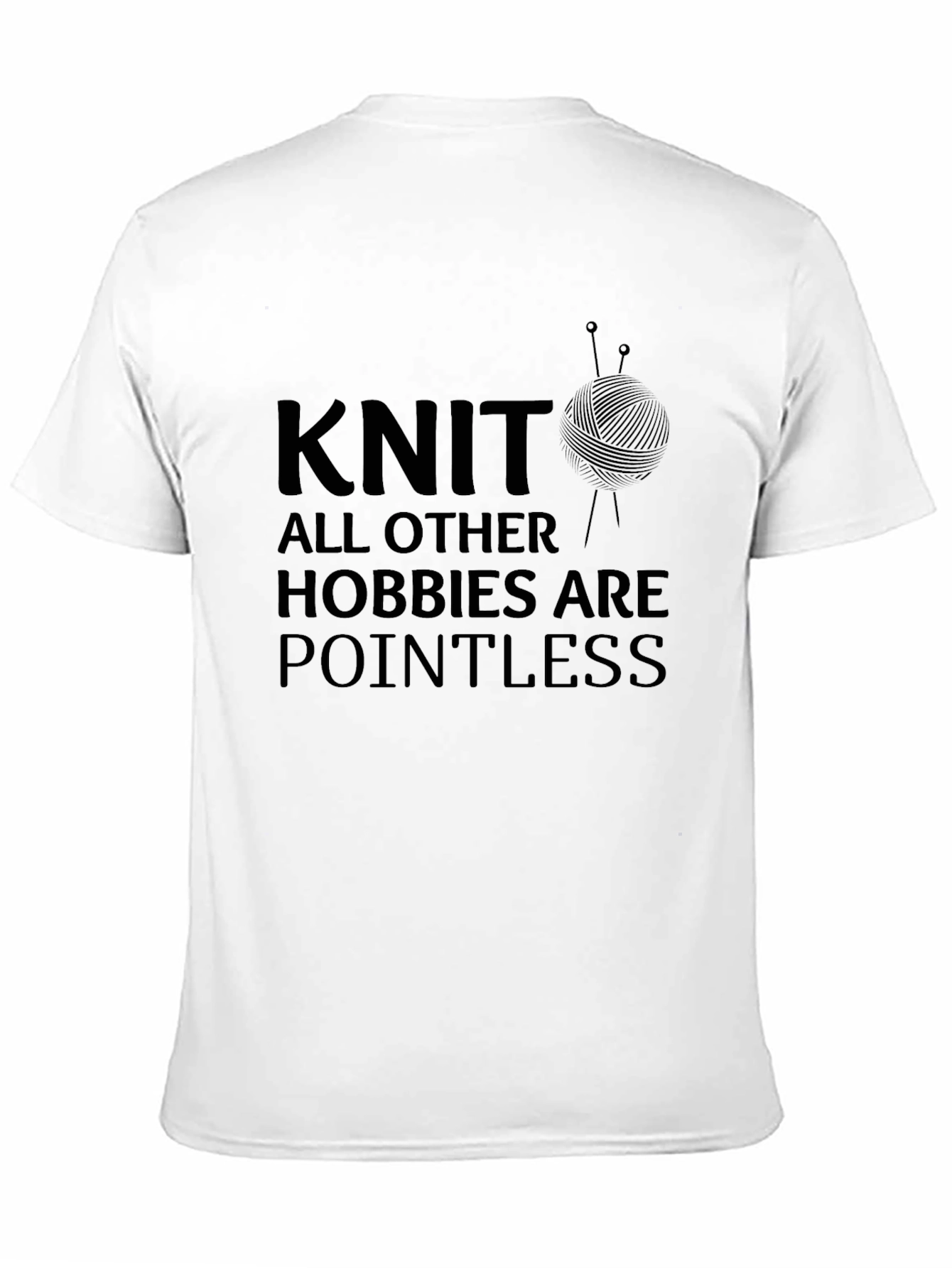 Knit All Hobbies Pointless Black Graphic Tee