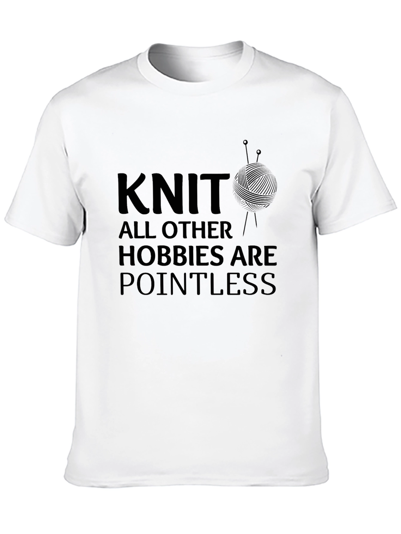 Knit All Hobbies Pointless Black Graphic Tee