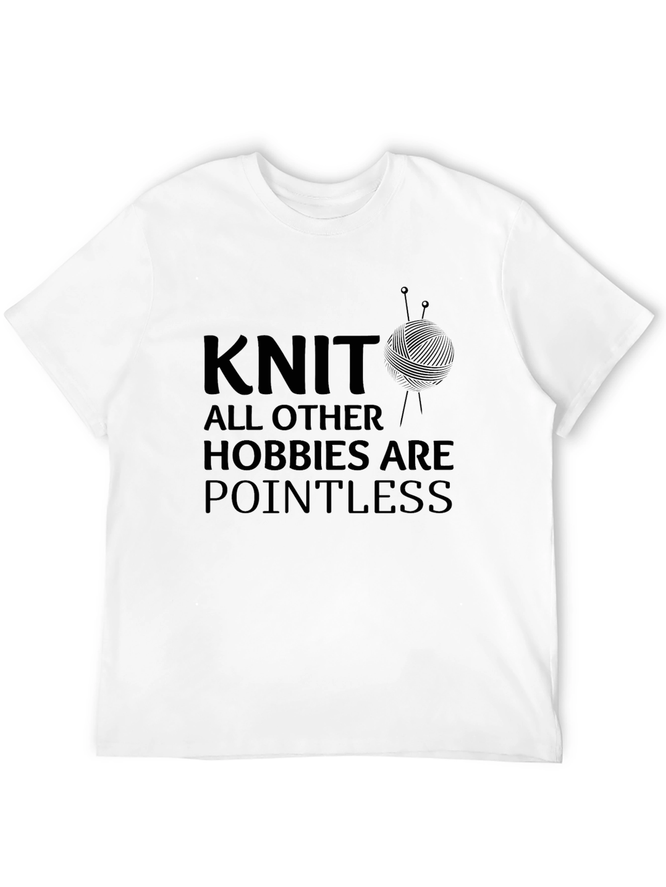 Knit All Hobbies Pointless Black Graphic Tee