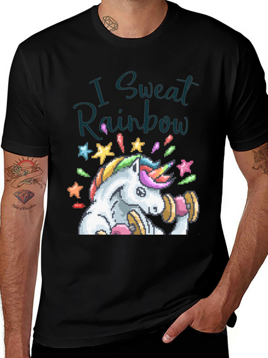 I Sweat Rainbows Graphic Tee - Unicorn Gym T-Shirt