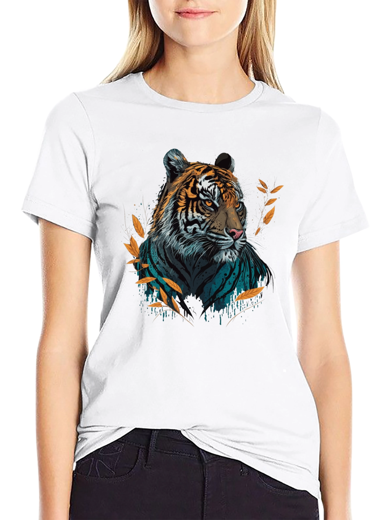 Bold Tiger Graphic T-Shirt - Stylish Crew Neck Tee
