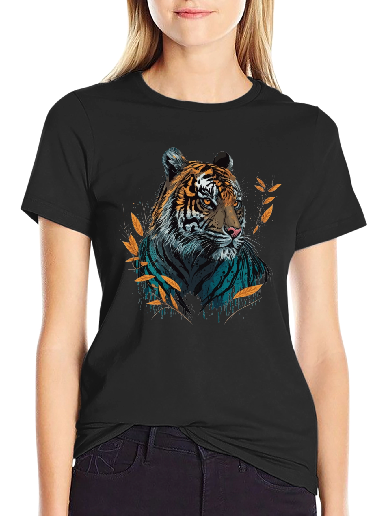 Bold Tiger Graphic T-Shirt - Stylish Crew Neck Tee