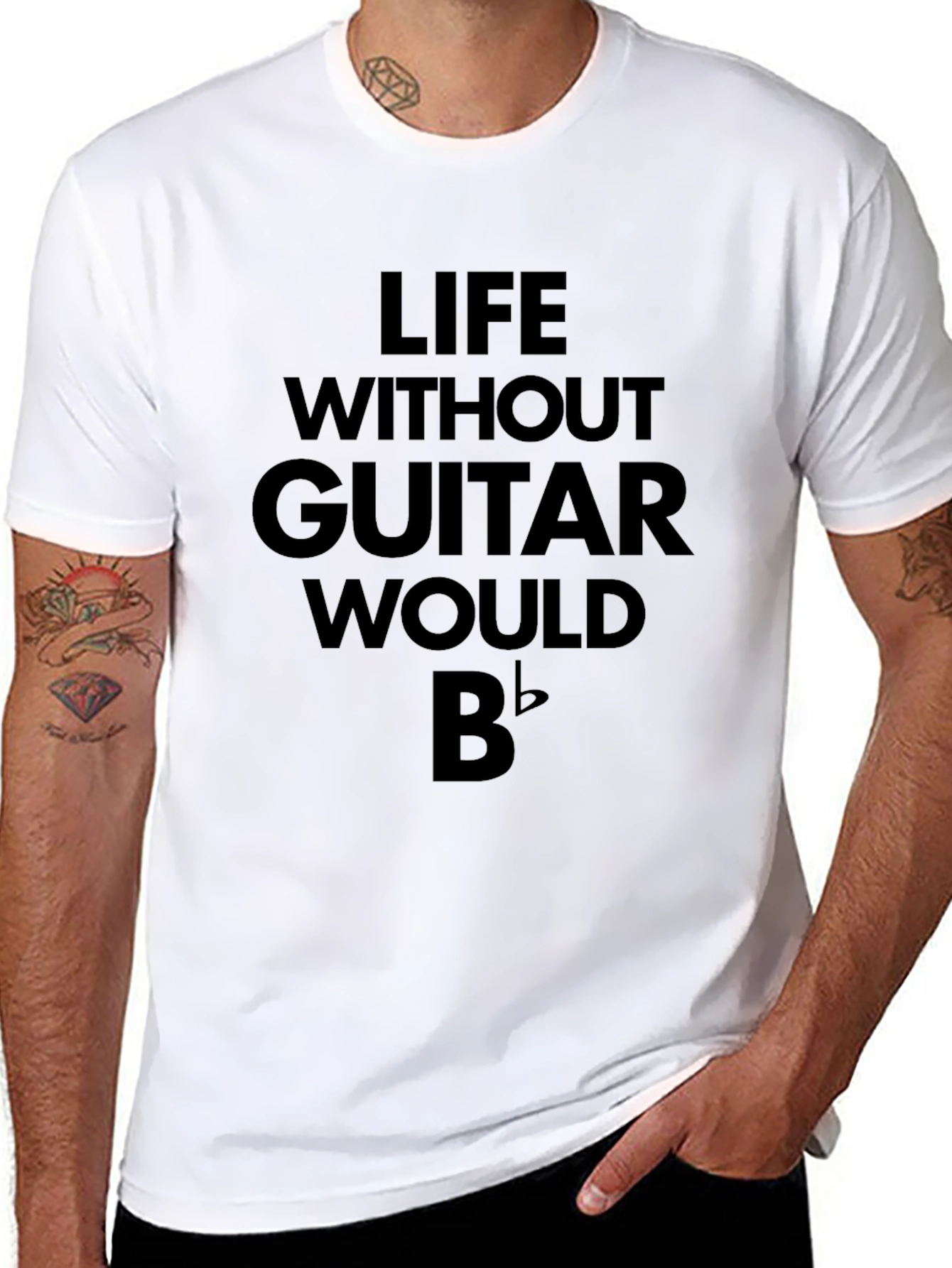 Life Without Guitar Black Graphic Tee