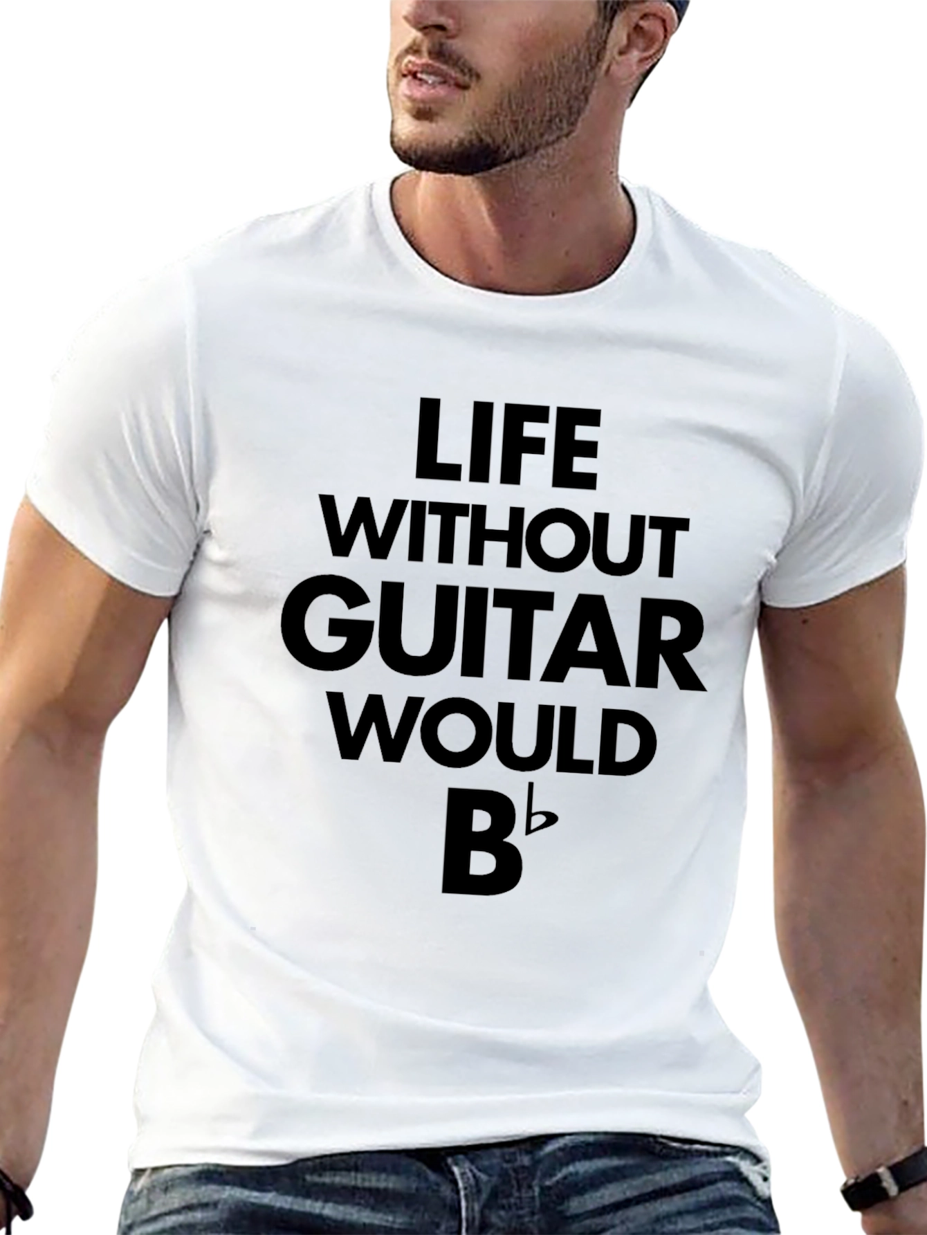 Life Without Guitar Black Graphic Tee