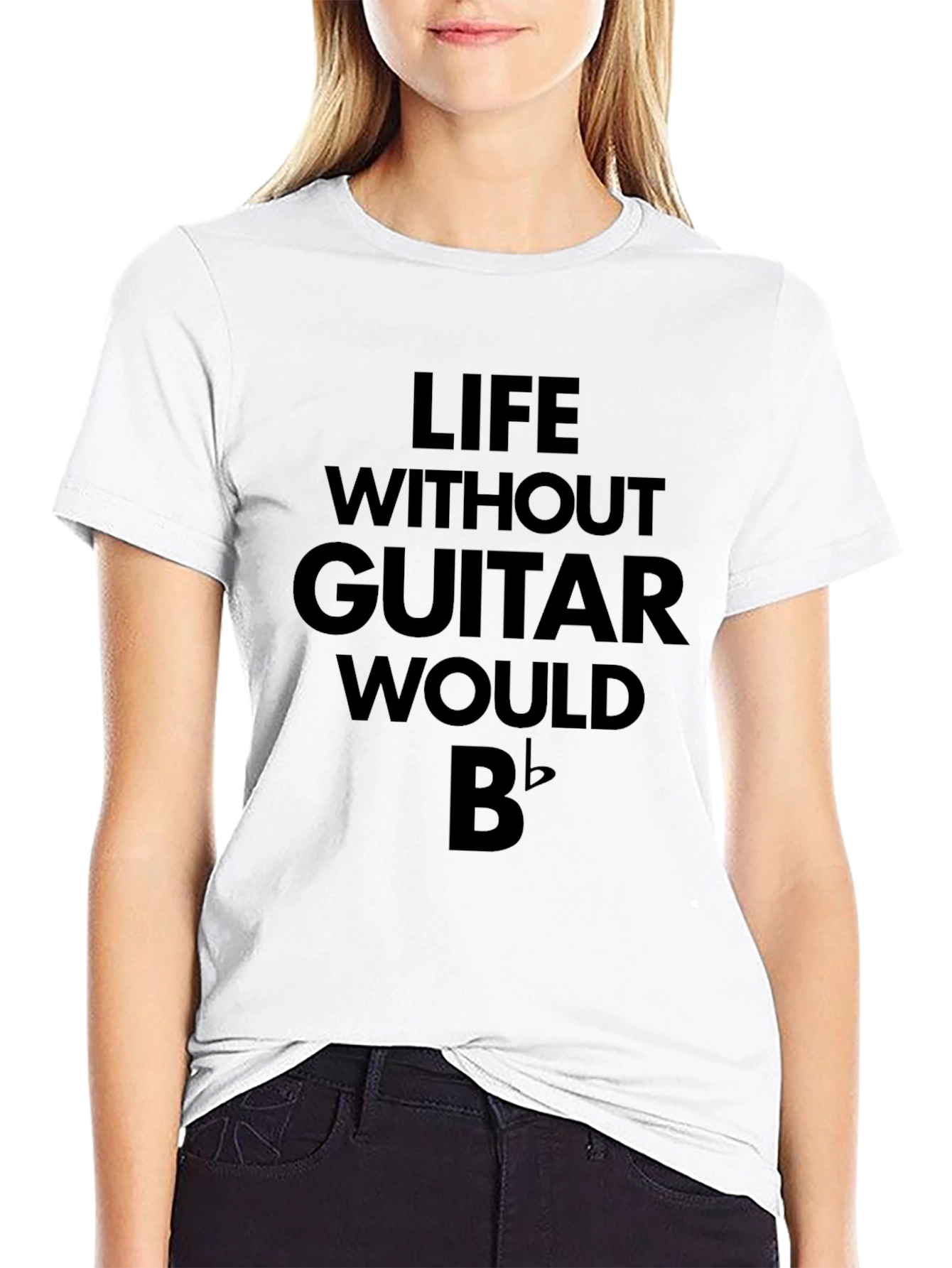 Life Without Guitar Black Graphic Tee