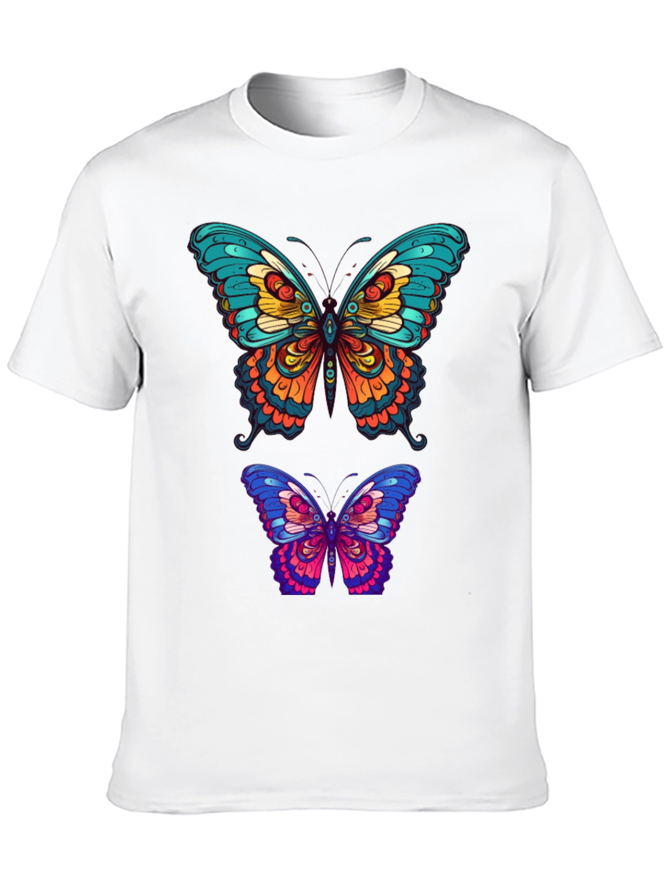 Butterfly Graphic Tee - Vibrant Mens Black T-Shirt