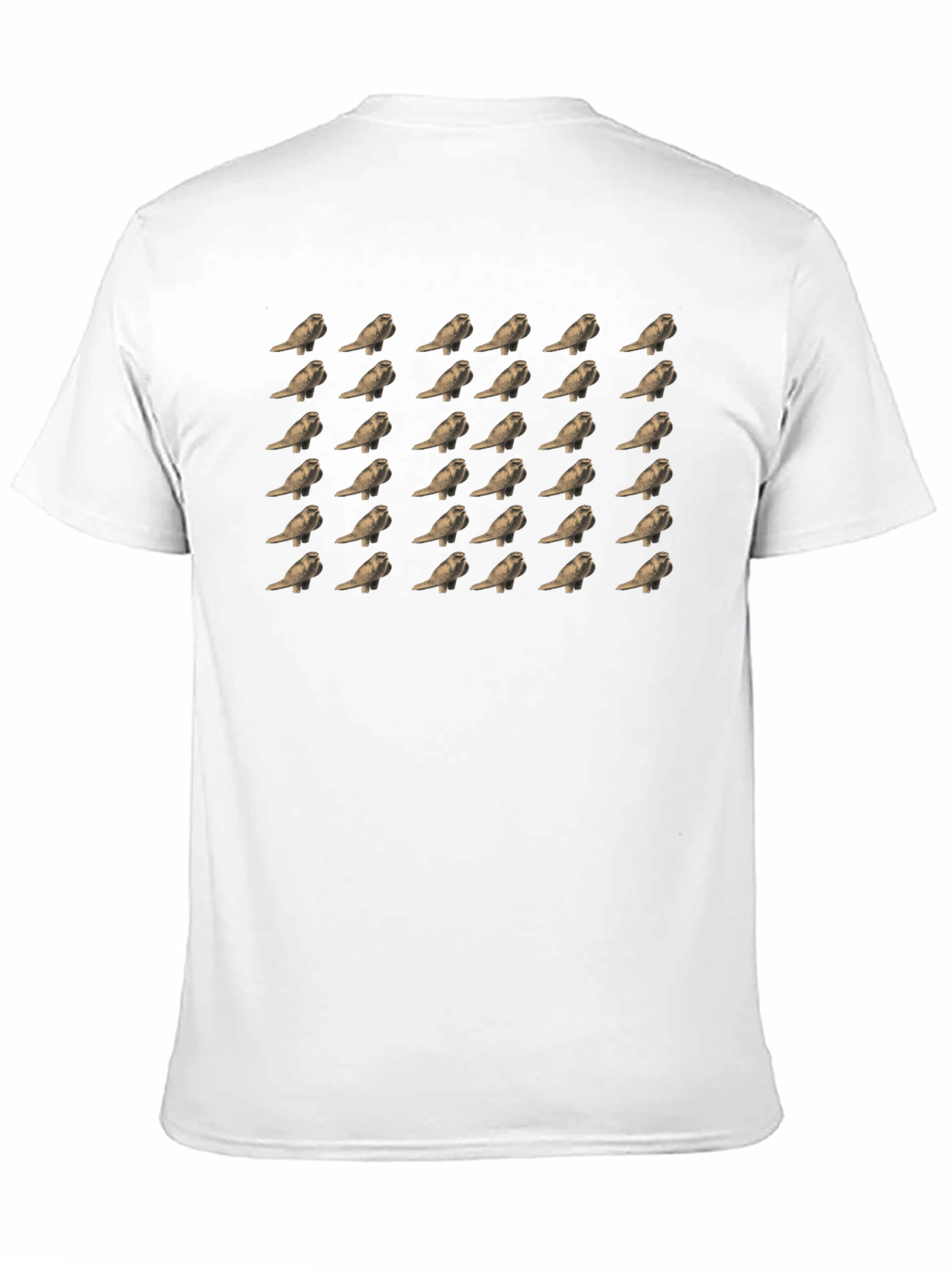 Patterned Bird Print Black T-Shirt