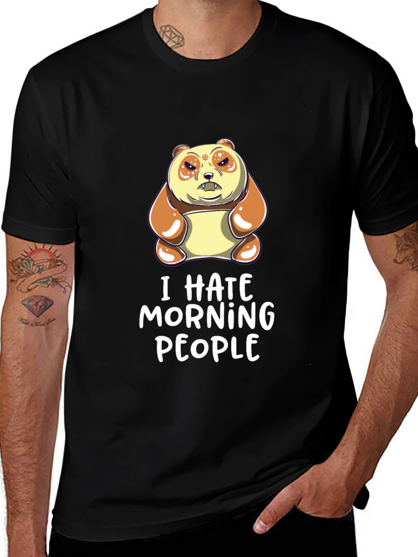 I Hate Morning People Panda T-Shirt