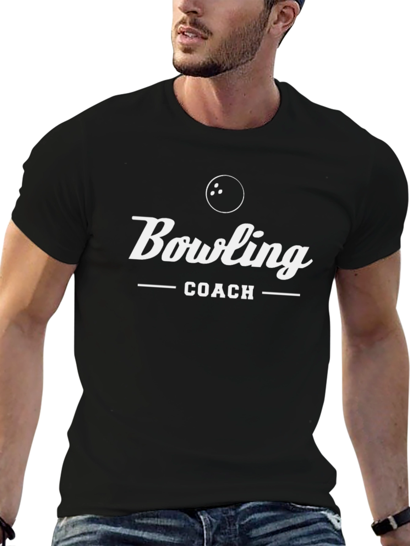 Bowling Coach T-Shirt - Black Graphic Tee