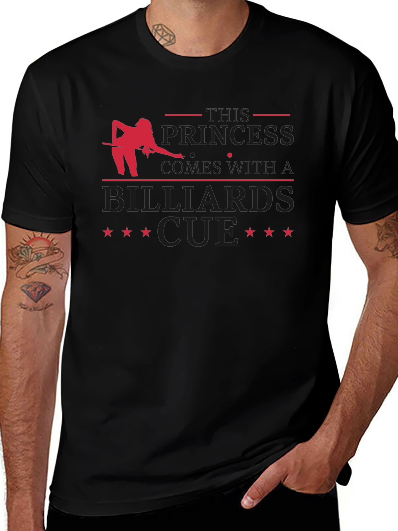 Billiards Princess Cue T-Shirt - Black