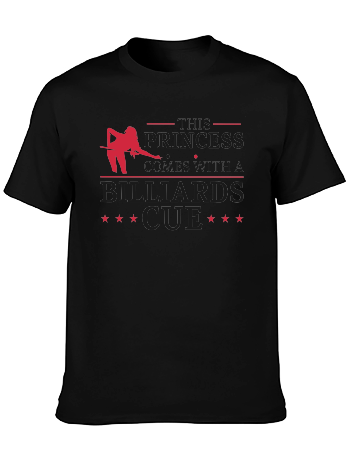 Billiards Princess Cue T-Shirt - Black